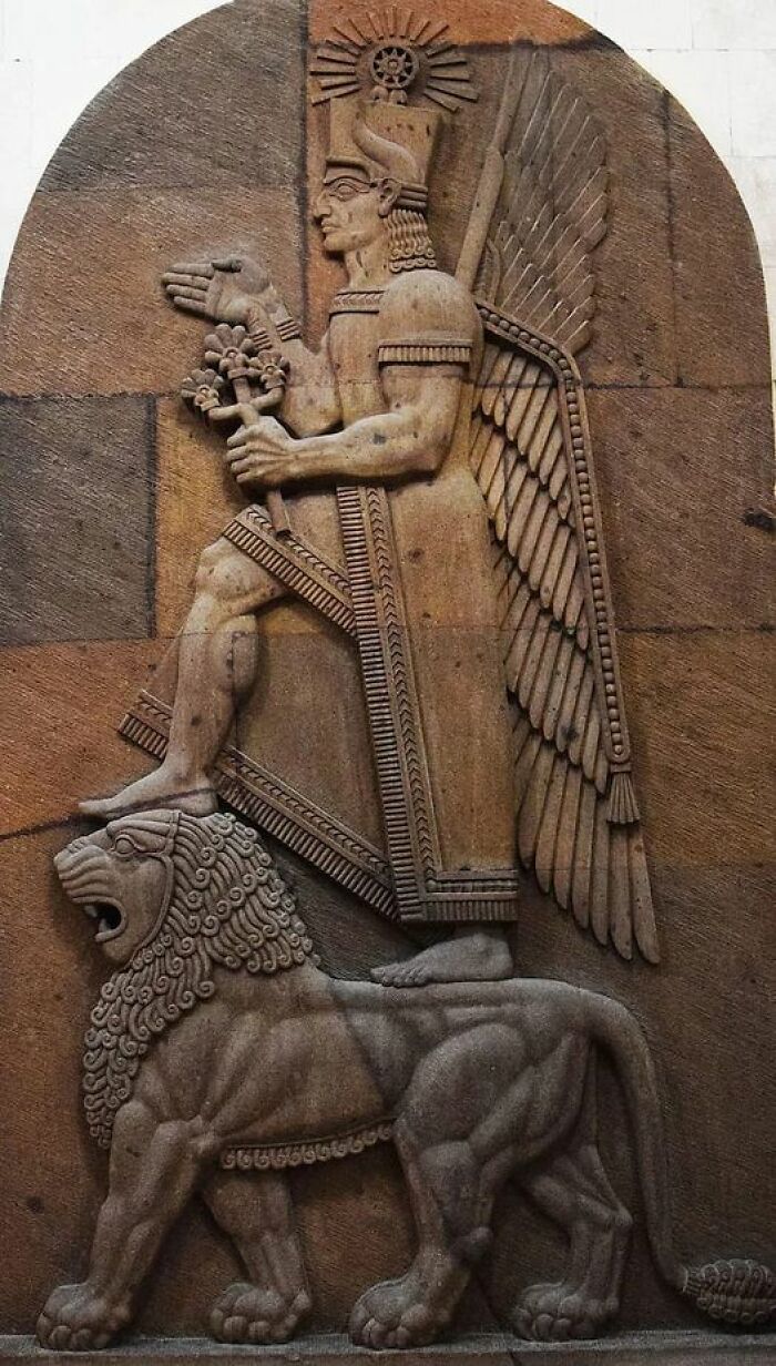 Haldi (Khaldi) Was The Supreme God Of The Urartian Pantheon, And There Was A Temple Dedicated To Him At Ancient Erebuni. Bas Relief Reconstruction, K Gianjian. (Erebuni Historical And Archaeological Culture Preserve, Yerevan.)