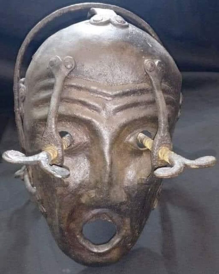 "Soyjack" Torture Mask; 200 Year Old Torture Tool Made Of Bronze From Germany
