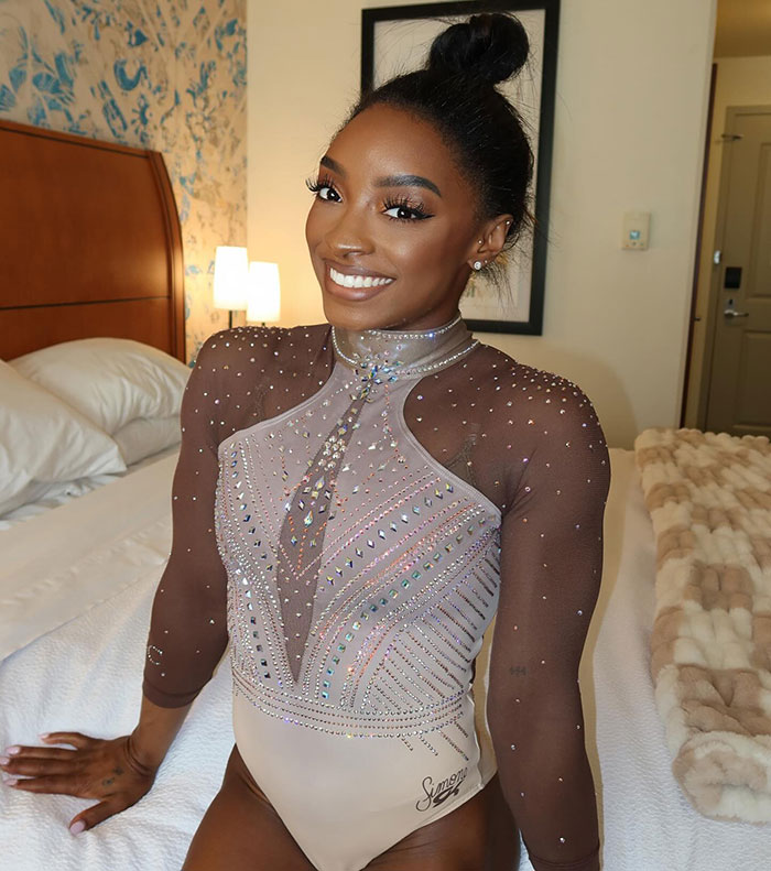 Simone Biles Posts Photo Of U.S. Gymnastics Team In Their Uniforms After Arriving In Paris
