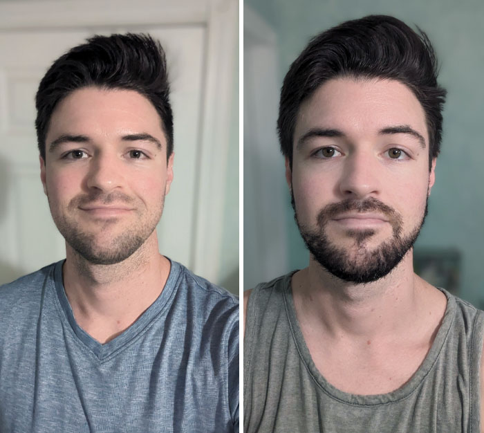 Before And After. This Is About Two Weeks Of Growth