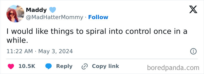 Social media post expressing hope for control amid chaos, featured in wholesome memes and posts reminding us the world isn’t all bad.