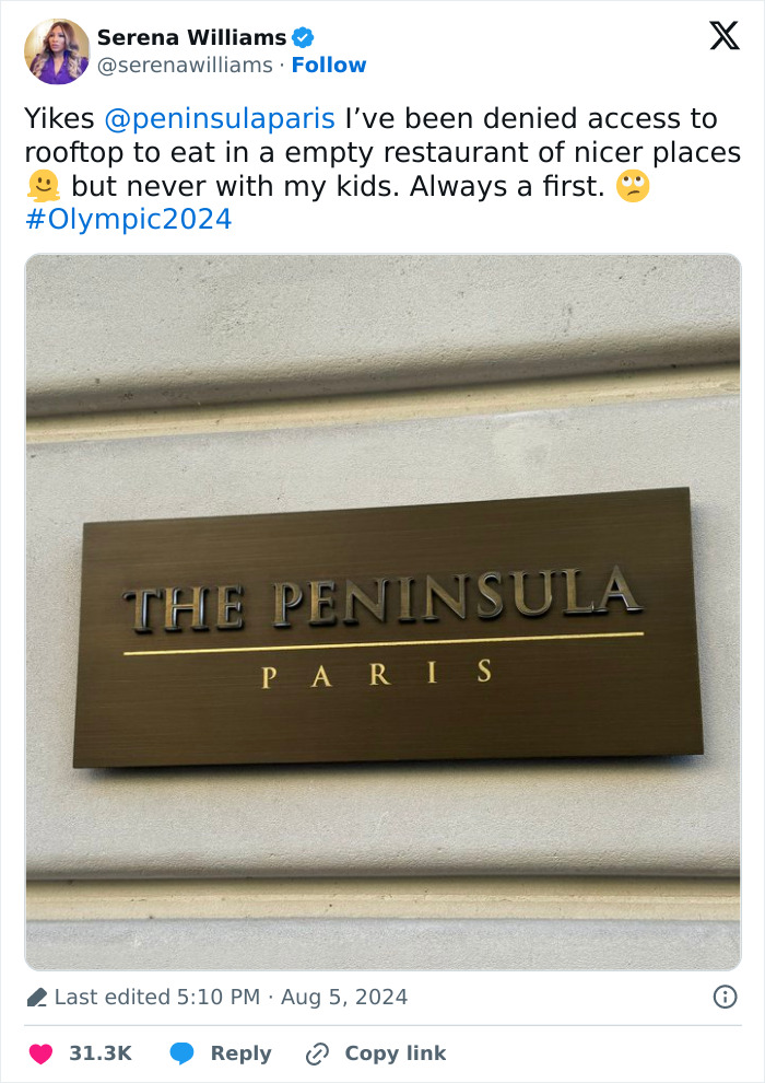 Paris Restaurant Defends Decision To Turn Away Serena Williams And Her Kids Despite Backlash Paris Restaurant Defends Decision To Turn Away Serena Williams And Her Kids Despite Backlash