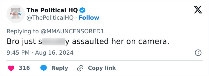 Female Fighter Appalled After Male Opponent Forcibly Kisses Her On Camera