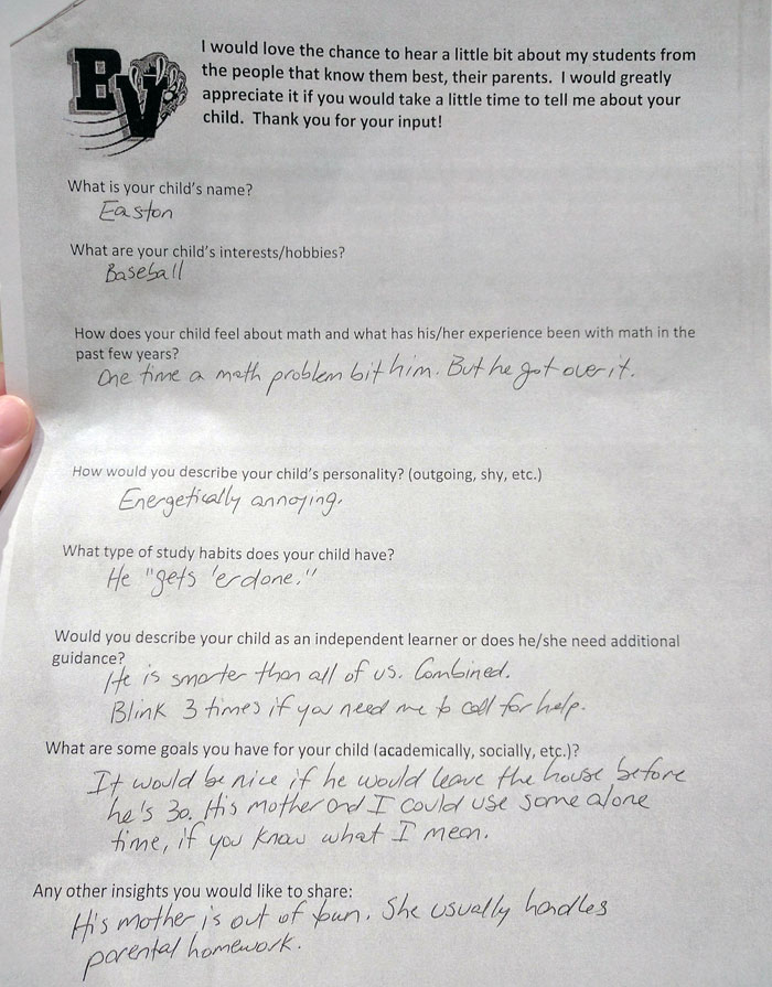 My Brother's High School Math Teacher Assigned Parental Homework. My Dad Was Not Happy