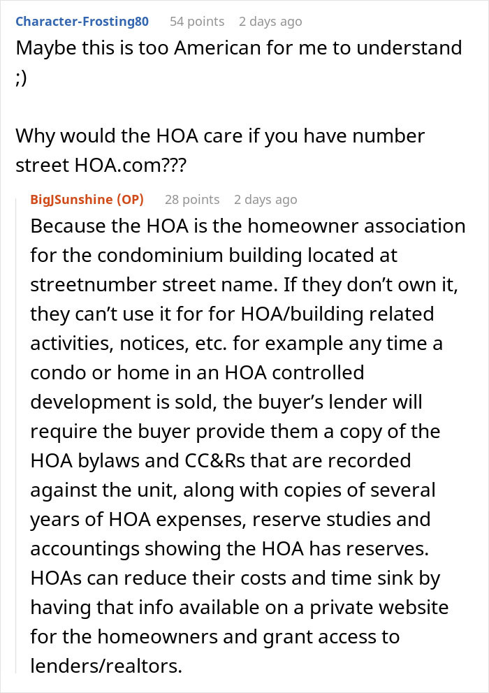 Woman Buys All Domains Of Unit Before Moving Out As Petty Revenge On HOA: &ldquo;Kick Dirt, Or Pay Me&rdquo;