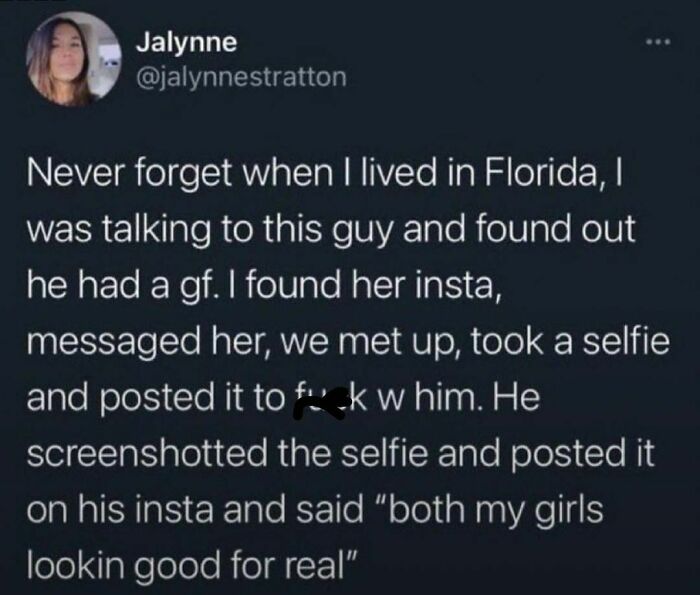 Text meme about a selfie scenario in Florida; random meme humor.