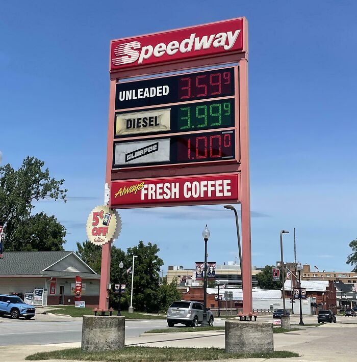 This Gas Station Sign Includes The Price Of Slurpees