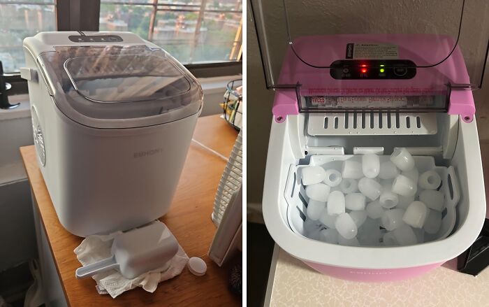 This Countertop Ice Maker Machine With Handle Is The MVP Of Your Summer Parties, Serving Up Refreshing Ice Cubes Faster Than You Can Say "Margarita"