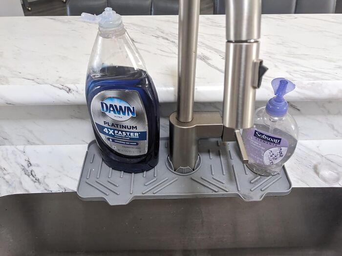 This Silicone Faucet Handle Drip Catcher Tray Mat Is The Unsung Hero Your Countertop Needs, Catching Those Pesky Drips And Splashes Before They Turn Into A Cleaning Nightmare