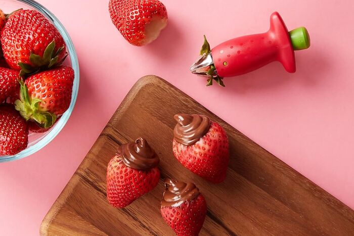 The Stem Gem Strawberry Huller Is The Kitchen Hero That Will Save Your Strawberries (And Your Fingertips) From A Messy Fate. No More Struggling With Knives Or Sacrificing Precious Fruit!