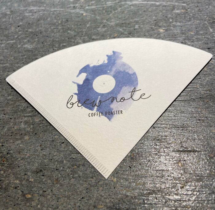 This Business Card Of A Cafe Made To Shape Like A Coffee Filter