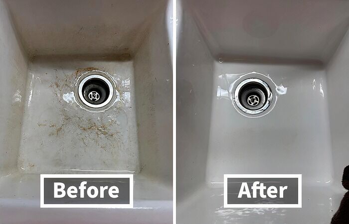 Before: Rust And Grime Clinging To Your Beloved Cast Iron, Making It Look More Like A Relic Than A Kitchen Essential After: Kitchen & Bathroom Cast Iron Cleaner Swoops In, Banishing Stubborn Stains And Restoring Your Cookware And Fixtures To Their Former Glory