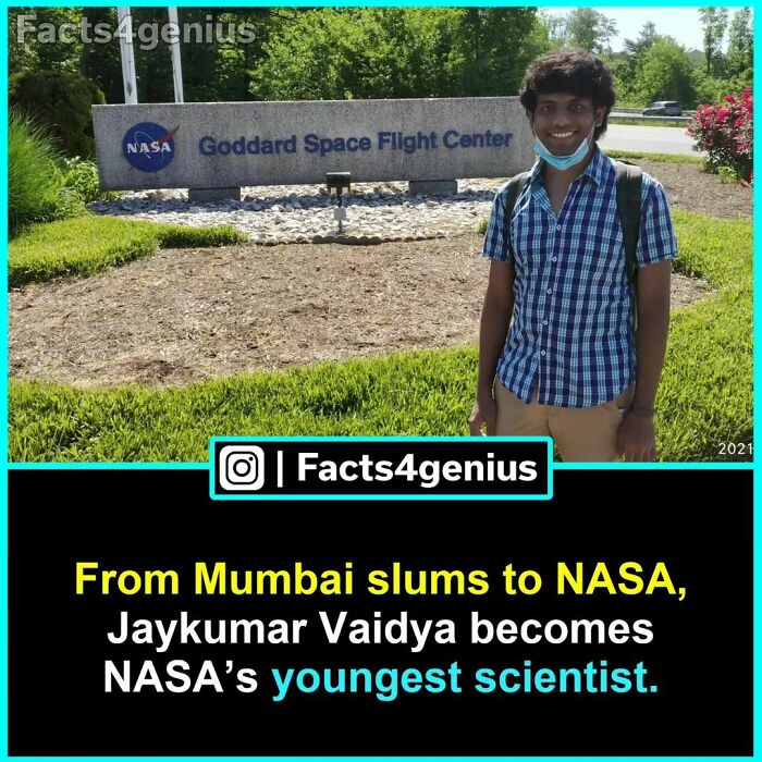 Young man at NASA Goddard Space Flight Center, showcasing genius-level achievement.