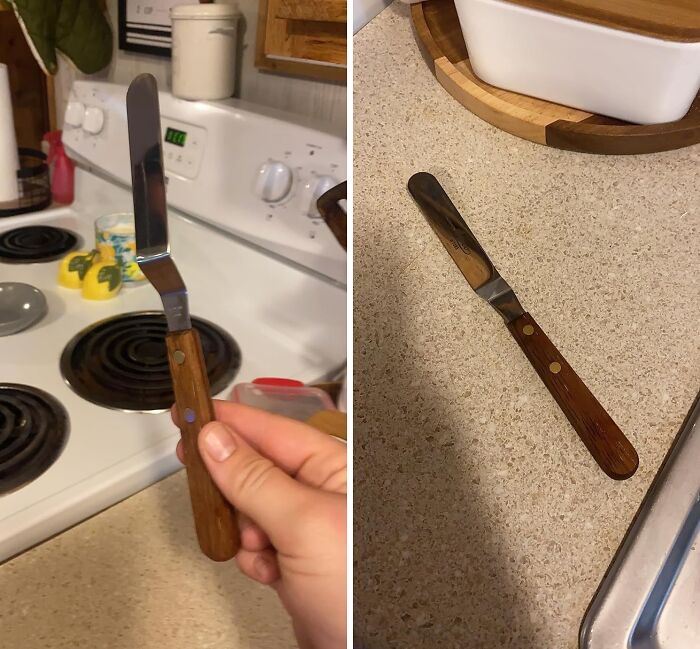 "I love offset spatulas. I think most people think of them for icing stuff but I use mine for spreads like mayo, peanut butter, hummus etc." - Tceeha