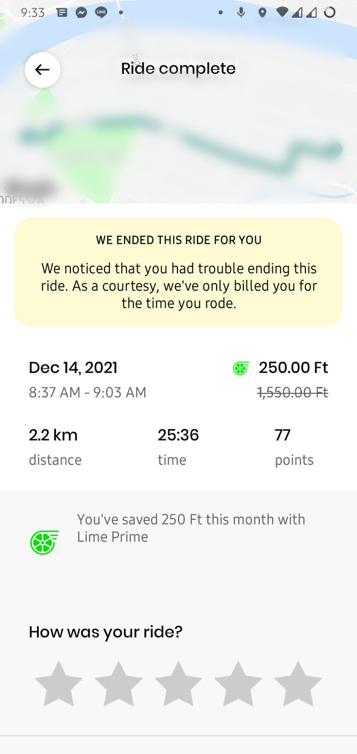Lime Automatically Ends Your Ride If You Forget To, And Only Charges You For The Time You Was Actually Using The Scooter