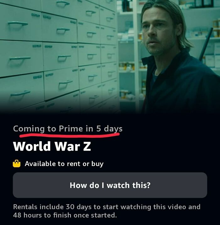 Rare From Amazon, But Prime Tells You When A Film Is Coming To The Service Rather Than Pushing For You To Buy Or Rent It
