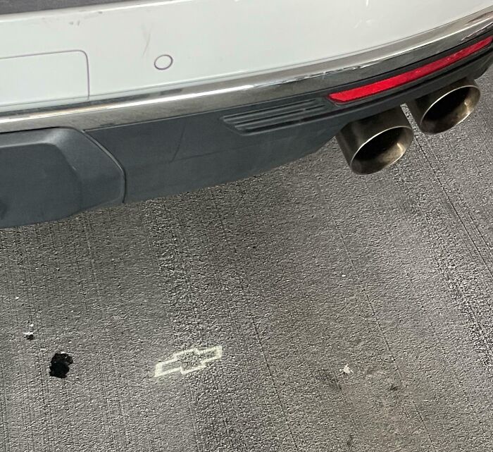 Customer Complains His New Chevrolet Suburban Engraved A Chevy Logo On His Driveway