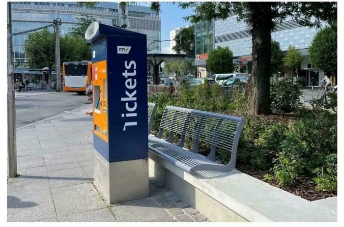 In Heidelberg They Installed A New Ticket Machine Right In Front Of A Bench