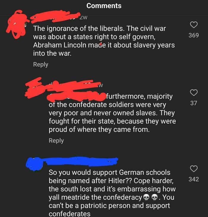 On A Post About Schools Bringing Back Their Old Names For Confederate Leaders