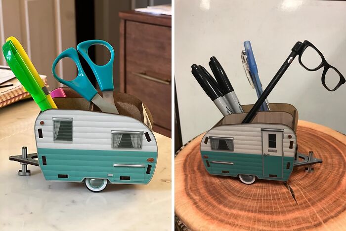 This Vintage Camper Pencil Holder Is The Perfect Gift For The Coworker Who's Always Dreaming Of Their Next Adventure