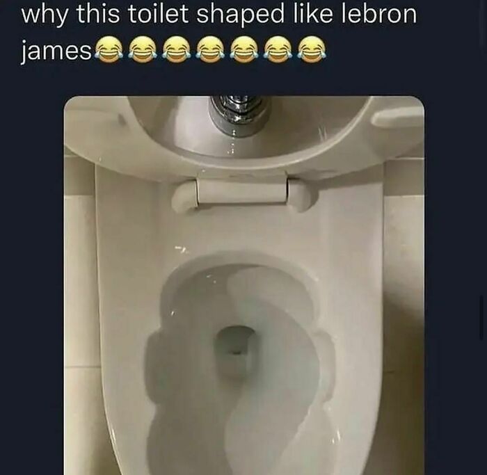 Toilet with shadow resembling a face, captioned humorously. Part of "Pics That Go Hard" collection.