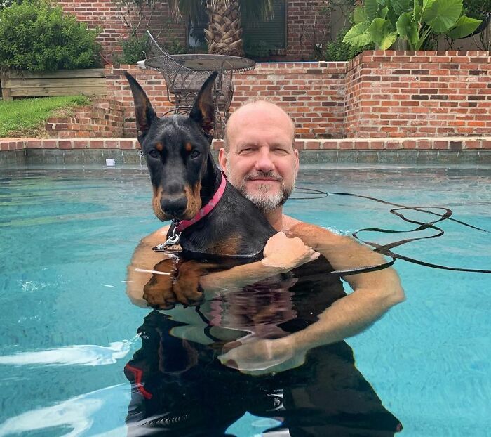 I Love My Grandpa So Much. He's Helping Me Master The Doggy Paddle