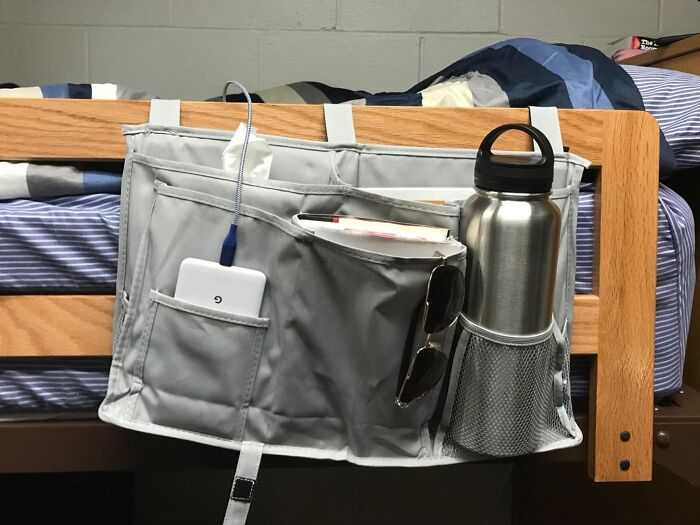 Dorm Life Just Got A Whole Lot More Organized With This Bunk Bed Organizer