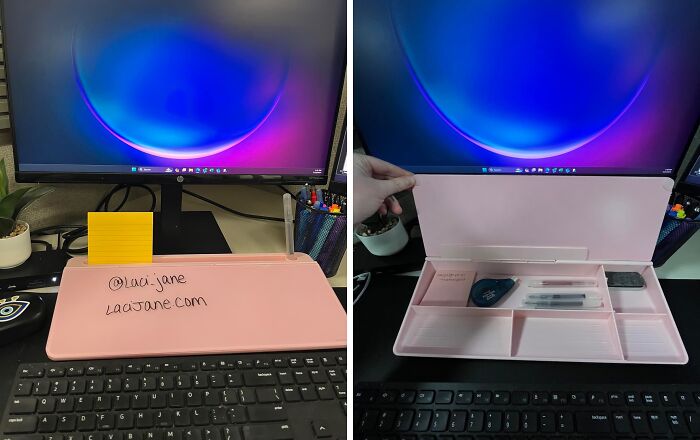  Keyborad Storage That Does It All: Dry Erease Board, Hidden Compartment, Keyboard Stand And A Cute Accessory!