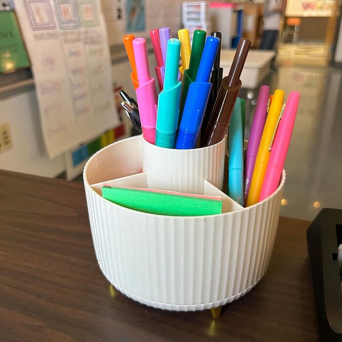 Make Desk Chaos A Thing Of The Past With This Cool 360° Rotating Supply Holder