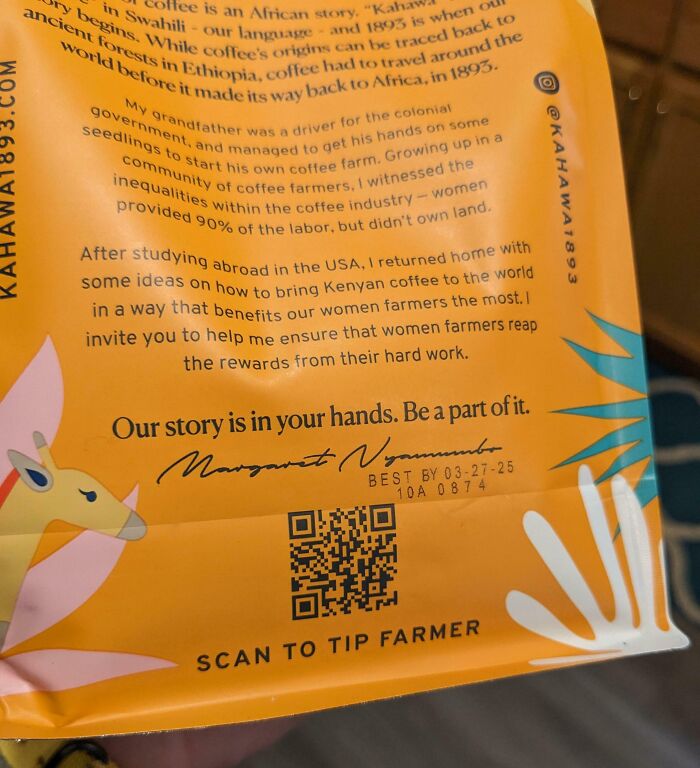 This Bag Of Coffee Beans I Bought (In The US) Has A QR Code That Lets Me Tip The Farmer (In Africa)
