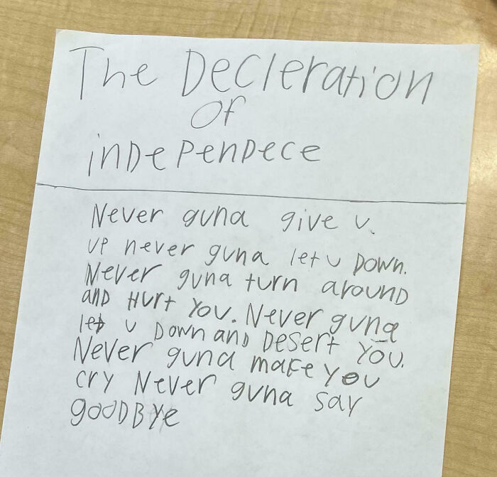 La declaración de independencia es: ser rickrolleado