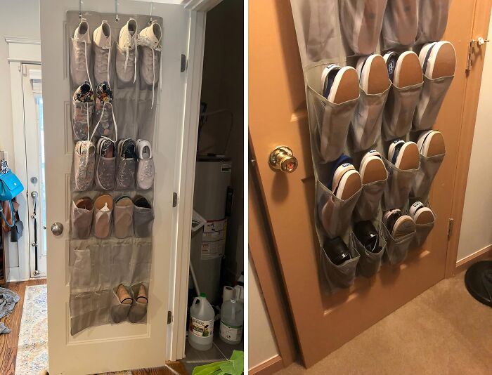 Keep Your Shoes In Check With This Over-The-Door Hanging Shoe Organizer - No Assembly Required!