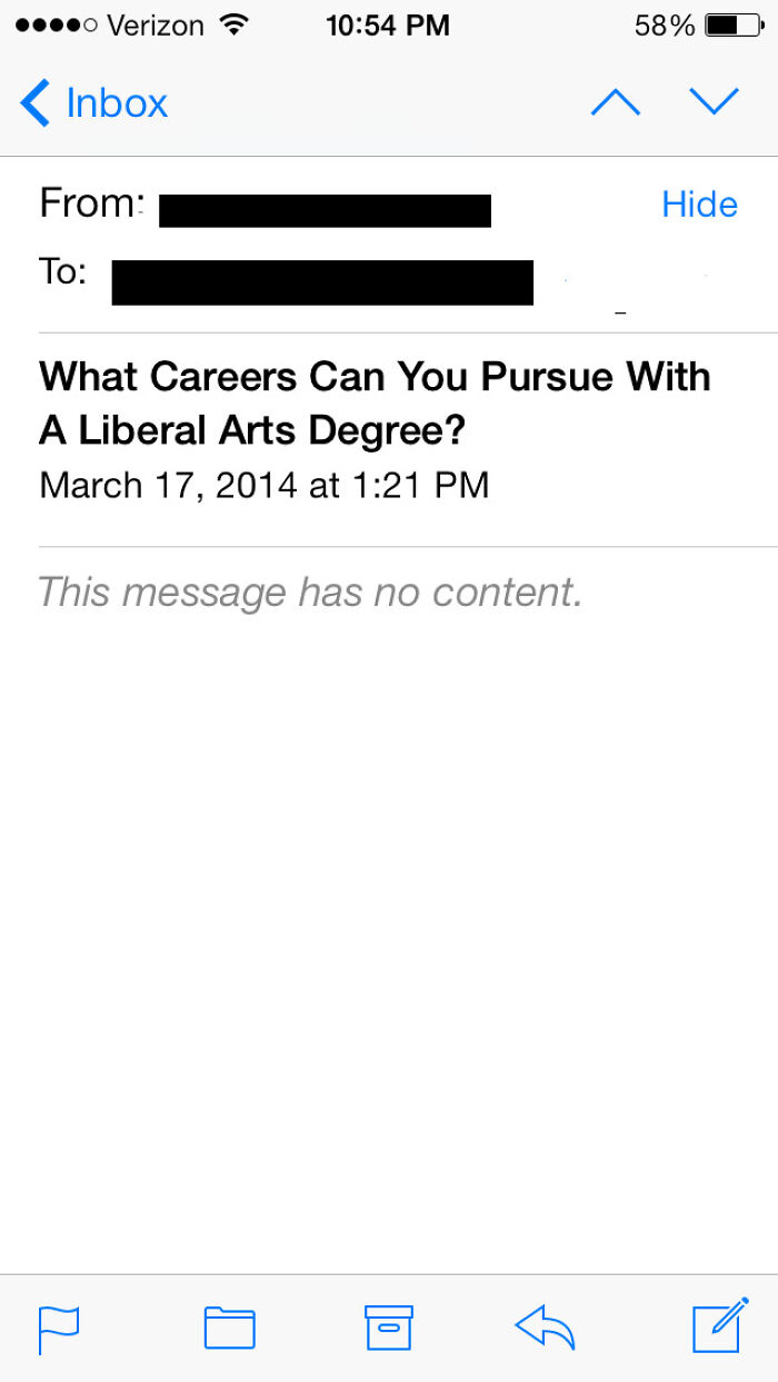 Received This Email. It Wasn't Very Comforting