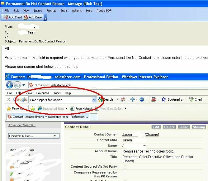 So My CEO Sent An Email To The Whole Company With This Screenshot In It