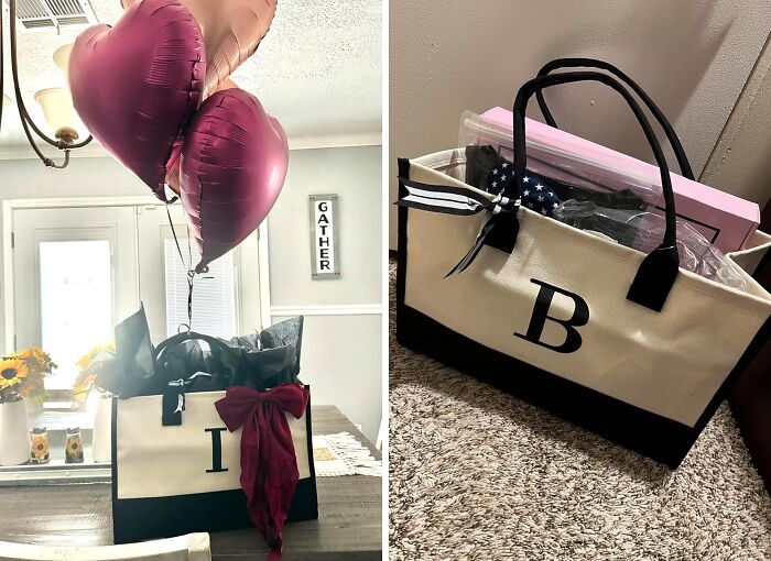 Labor Day Means Treating Yourself! This Initial Canvas Tote Bag Is The Perfect Way To Carry Your Style (And Your Snacks) In Personalized Fashion