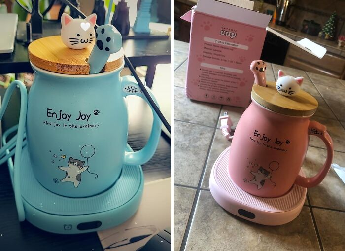 Lazy Mornings Just Got A Whole Lot Better. Sip Your Coffee At Your Own Pace With This Coffee Mug And Warmer, While Your Cat Curls Up Next To You On The Couch