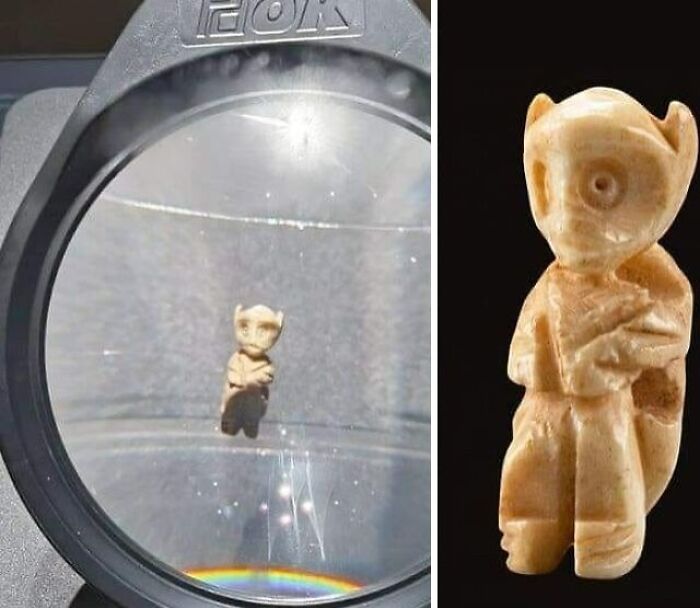 A Tiny Bone Monkey, Discovered In A Child's Grave. 2.2 Cm Tall. China, Erlitou Culture, Around 1600 Bc