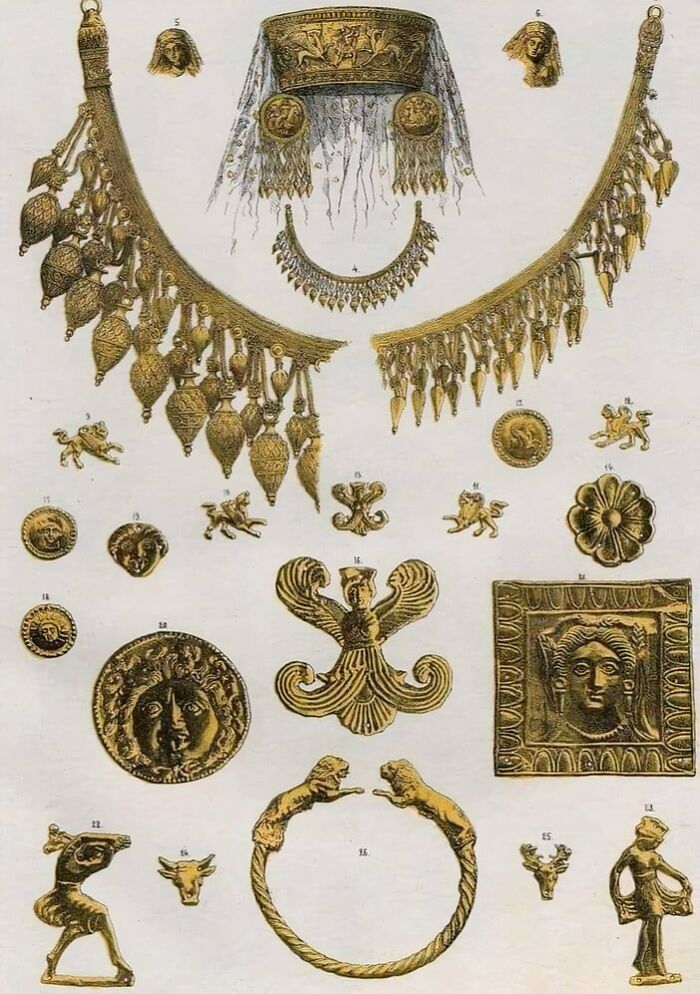 Jewelry Of A Scythian Queen, Found In The Chertomlyk Barrow, Near Nikopol, Katerynoslavsk Governorate (At Present Dnipropetrovsk Oblast, Ukraine)