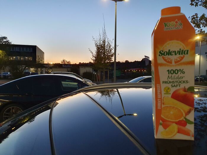 Drinking German "Breakfast Juice" At 19:35 In The Evening