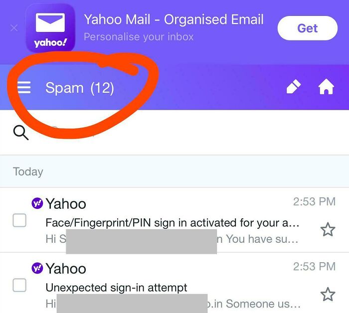 Yahoo Recognises Itself As Spam