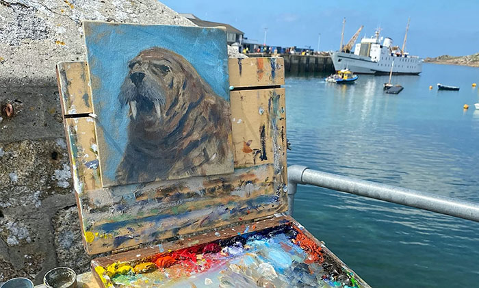 Netizens Can&rsquo;t Get Enough Of This Walrus Who Was Given His Own Raft So He Would Stop Sinking Boats