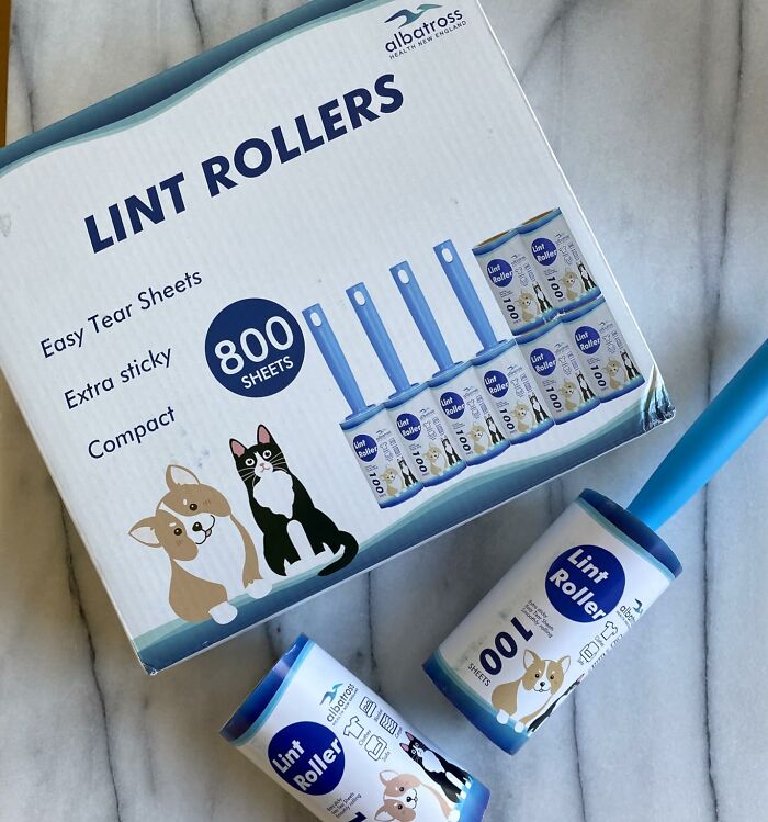 Lint rollers with 800 sheets for pet hair removal, demonstrating life hacks that prove hacks aren’t just for lazy people.