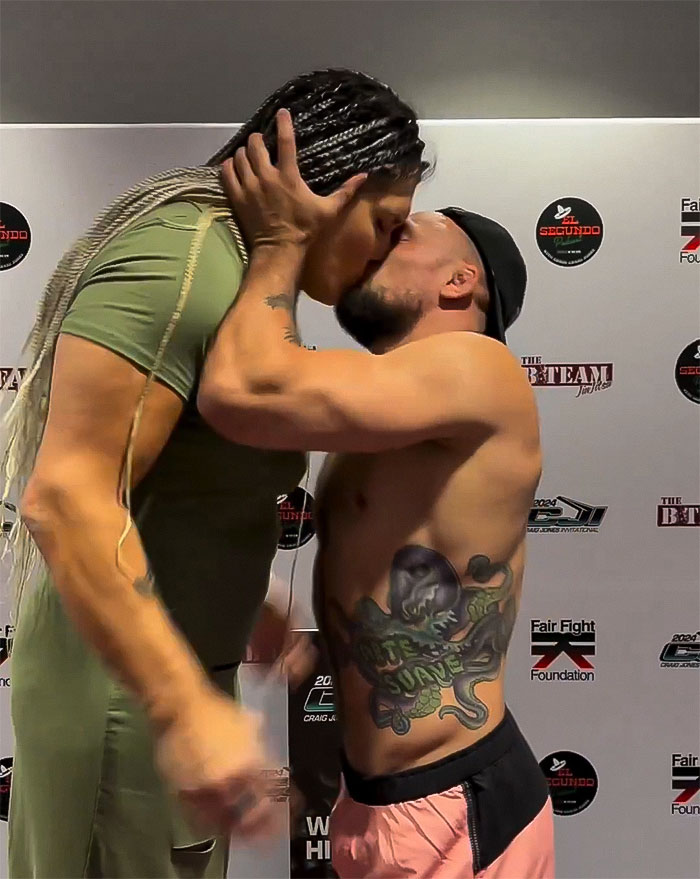 Female Fighter Appalled After Male Opponent Forcibly Kisses Her On Camera