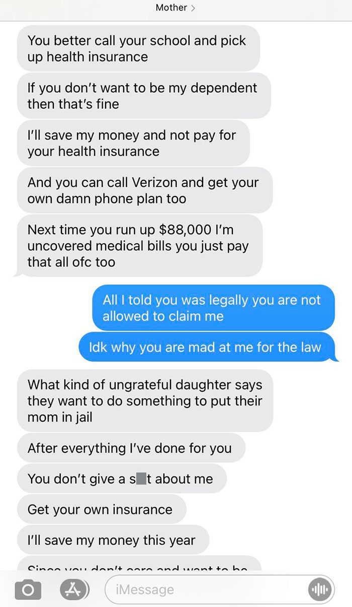 I Told My Mom I Was Filing My Taxes Independently This Year Because She Falsely Claimed Me As A Dependent Last Year. This Is The Result