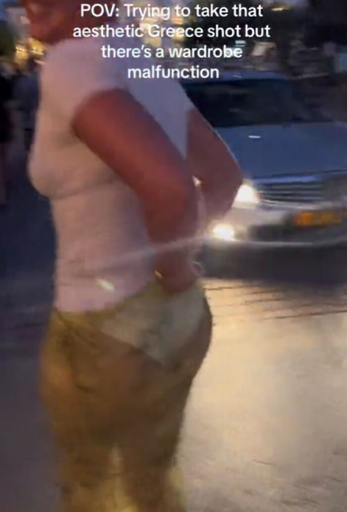 "Looks Like A Diaper": Woman Goes Viral For Disastrous Wardrobe Malfunction In Greece "Looks Like A Diaper": Woman Goes Viral For Disastrous Wardrobe Malfunction In Greece