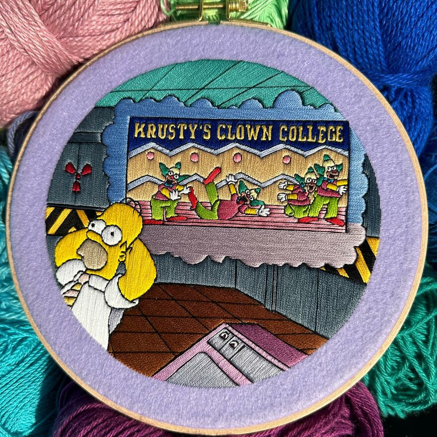 Stitching The Simpsons: How @bazarbartiano Brings Springfield To Life Through Embroidery