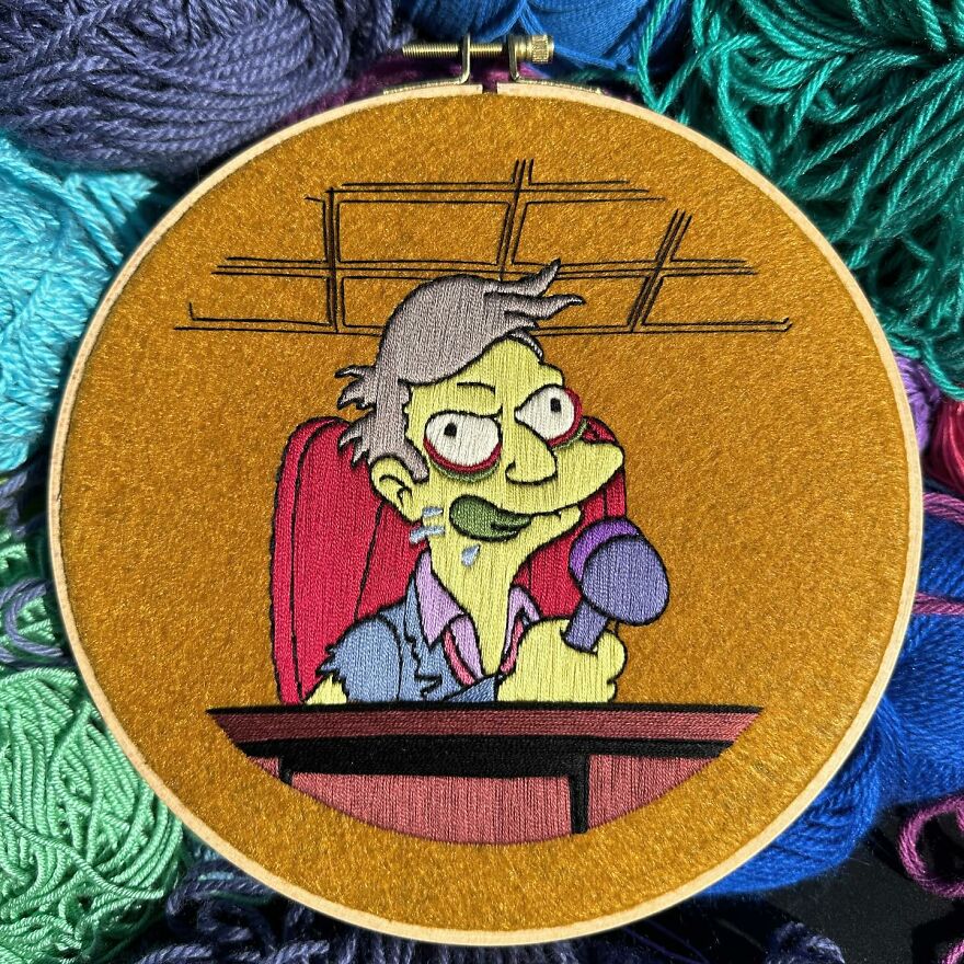 Stitching The Simpsons: How @bazarbartiano Brings Springfield To Life Through Embroidery