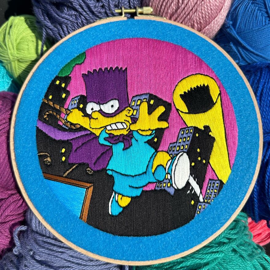 Stitching The Simpsons: How @bazarbartiano Brings Springfield To Life Through Embroidery