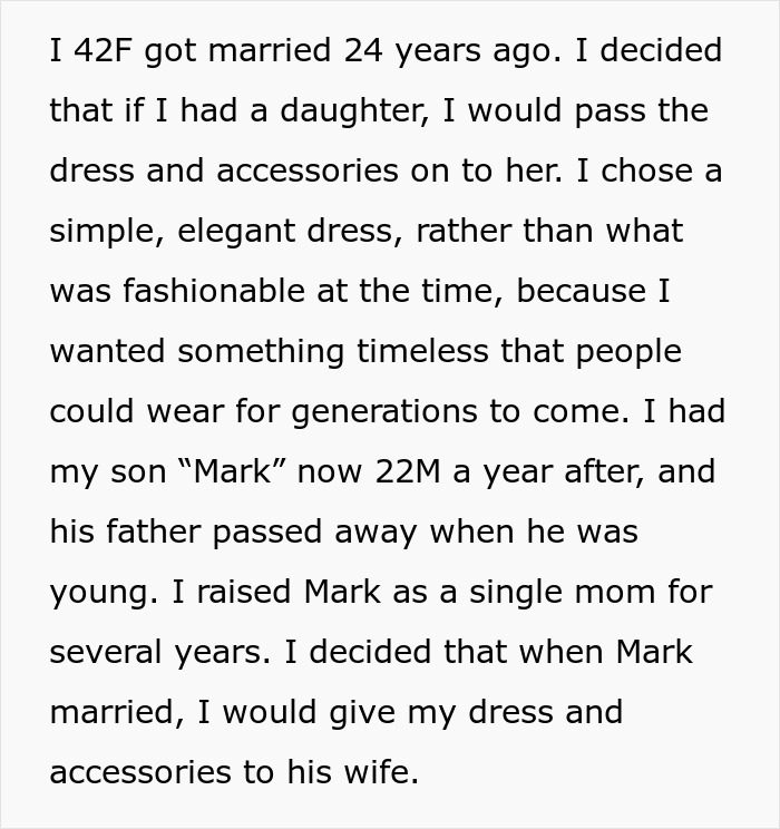 Stepdaughter Insults Woman's Wedding Dress, Creates Drama After She Gives It To Future DIL Stepdaughter Insults Woman's Wedding Dress, Creates Drama After She Gives It To Future DIL