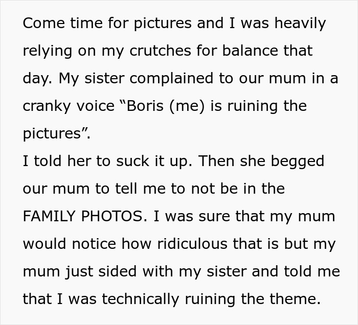 “It’s Her Special Day”: Teen Ruins Sister’s Wedding With His Crutches “It’s Her Special Day”: Teen Ruins Sister’s Wedding With His Crutches